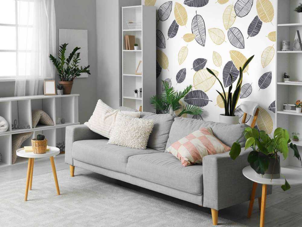 Motif Feuilles noires dorées