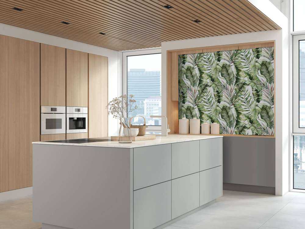 Motif de la feuille de palmier verte