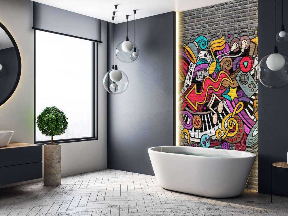 Graffitis musicaux sur briques