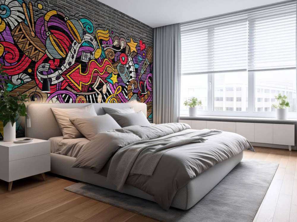 Graffitis musicaux sur briques