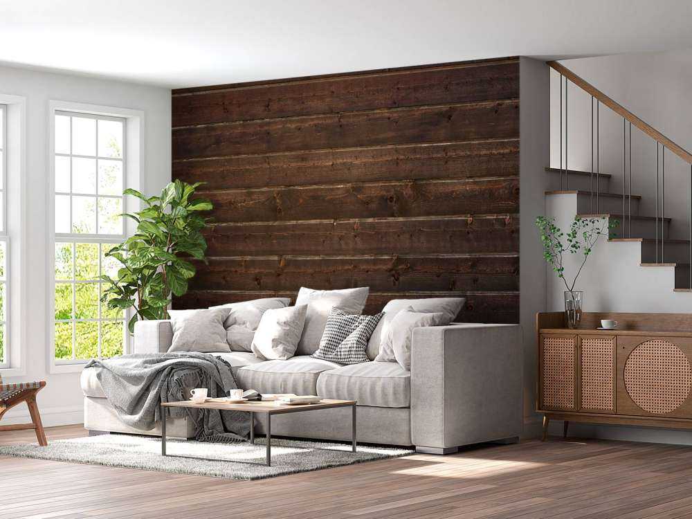 Planches de bois foncé