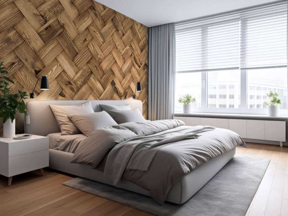 Chevron en bois naturel