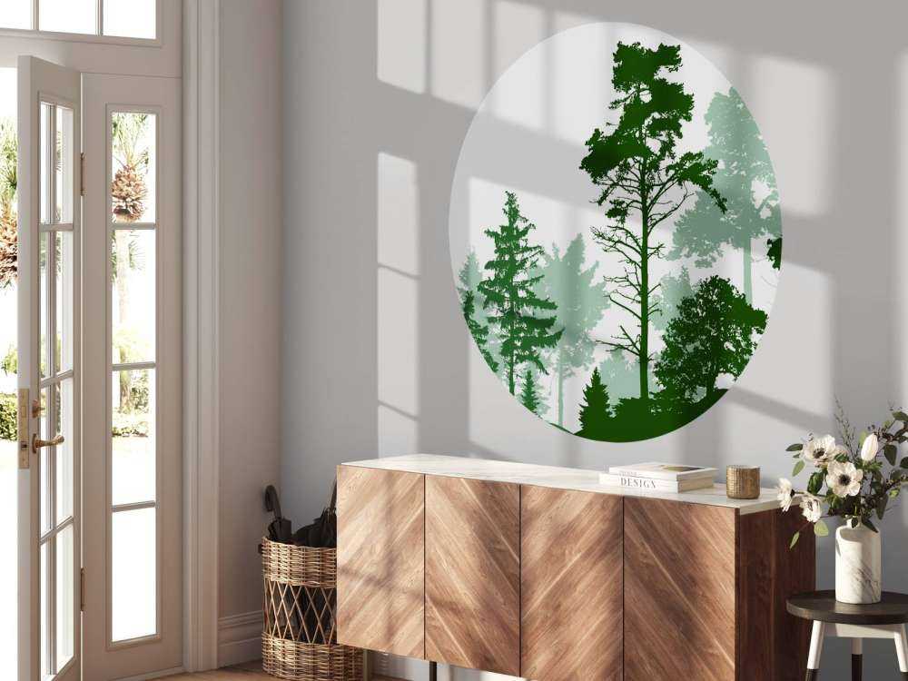 Forêt verte de conifères