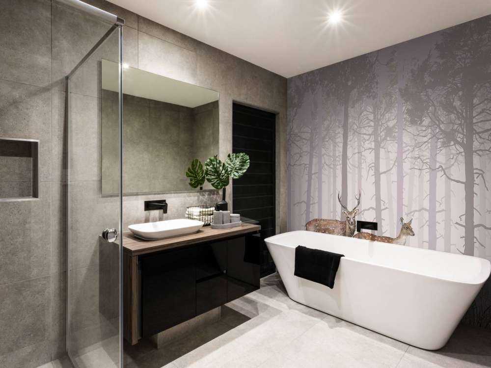 Famille de cerfs, rose