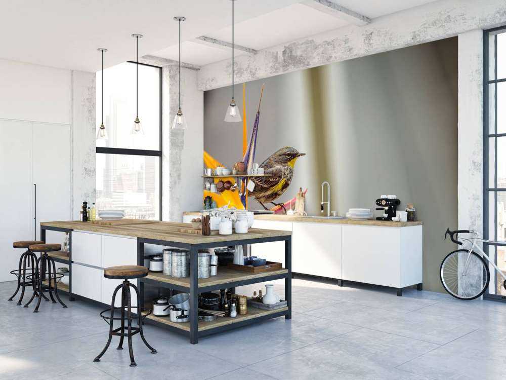 Fleur de paradis avec oiseau