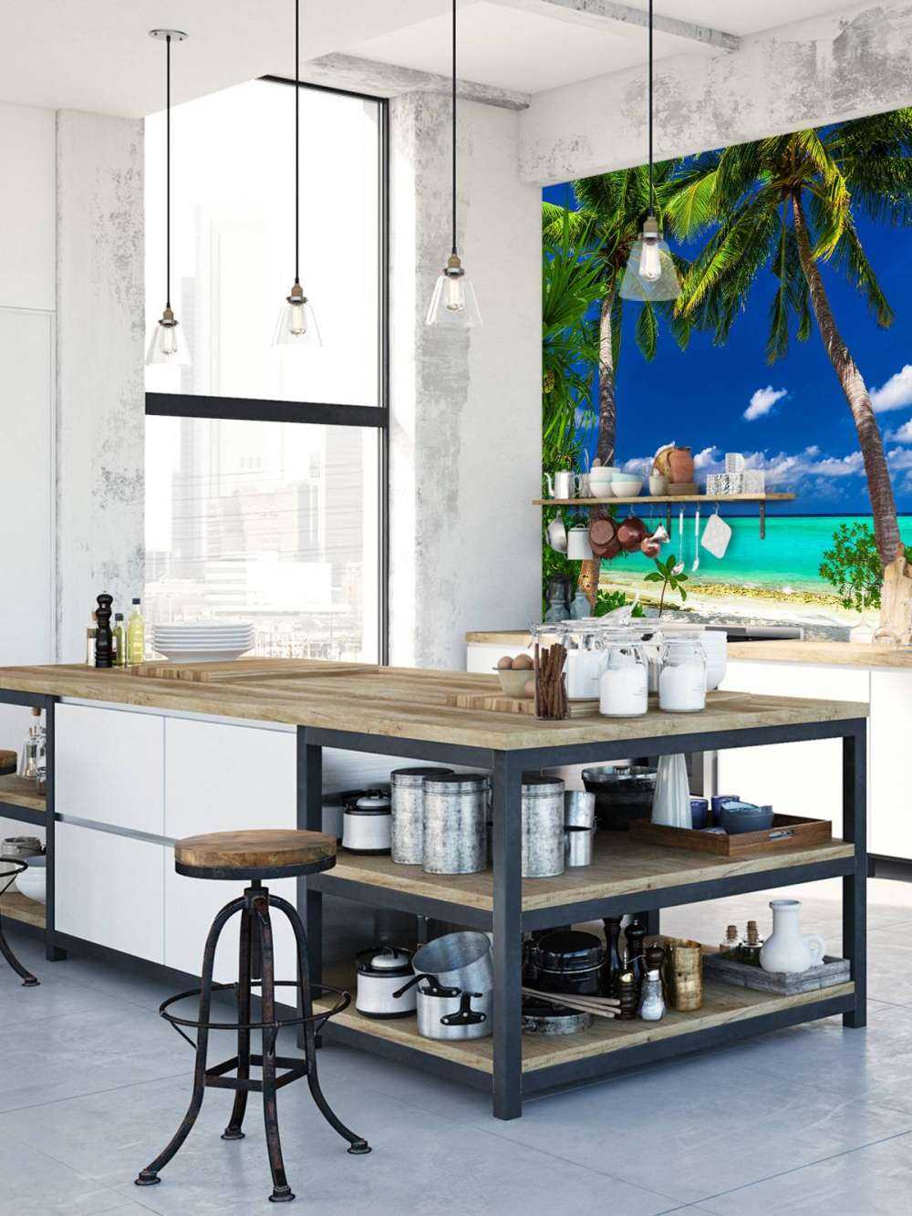 Palmiers sur une île