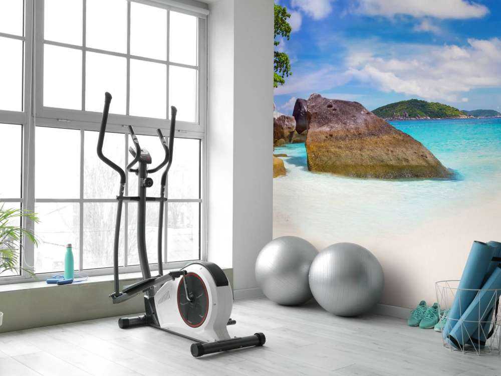 Photo panoramique d'une plage tropicale