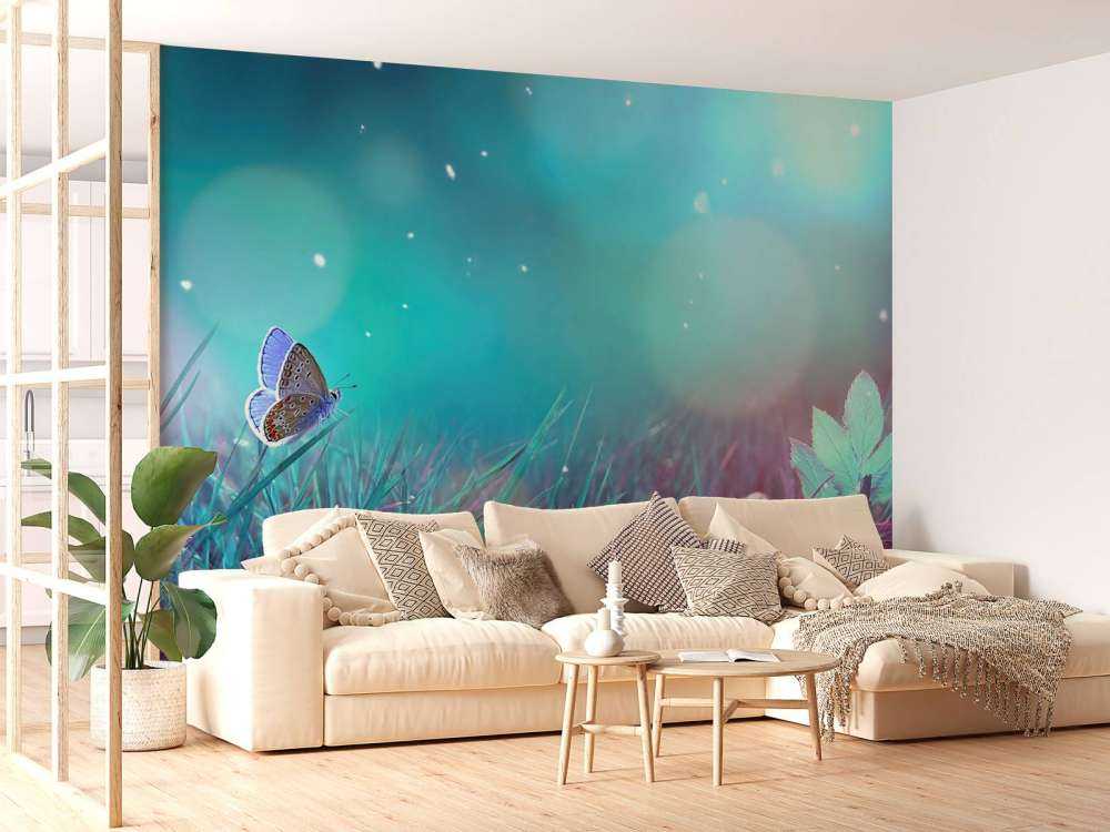 Papillon dans la rosée du matin