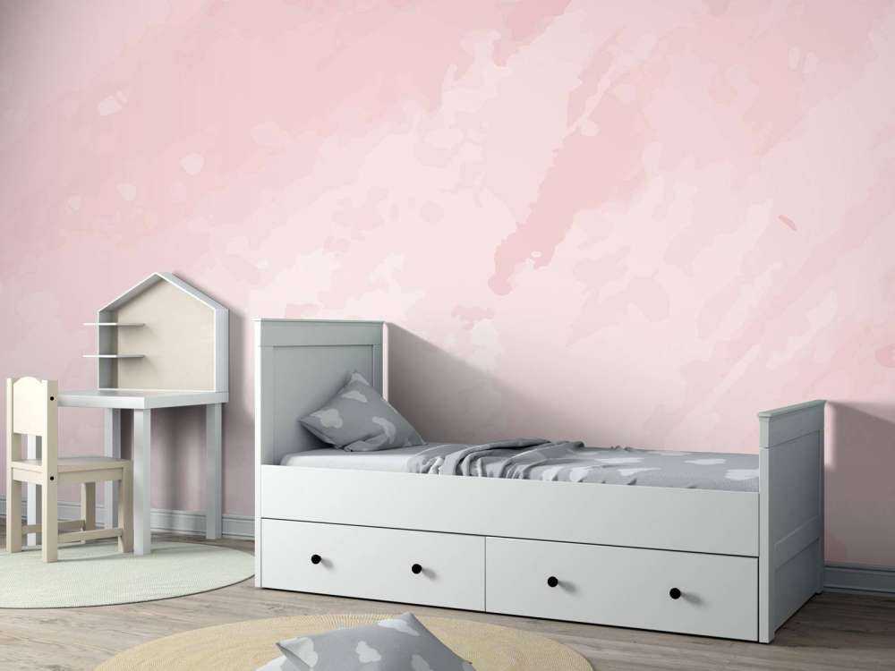 Voile de peinture rose poudré en couches