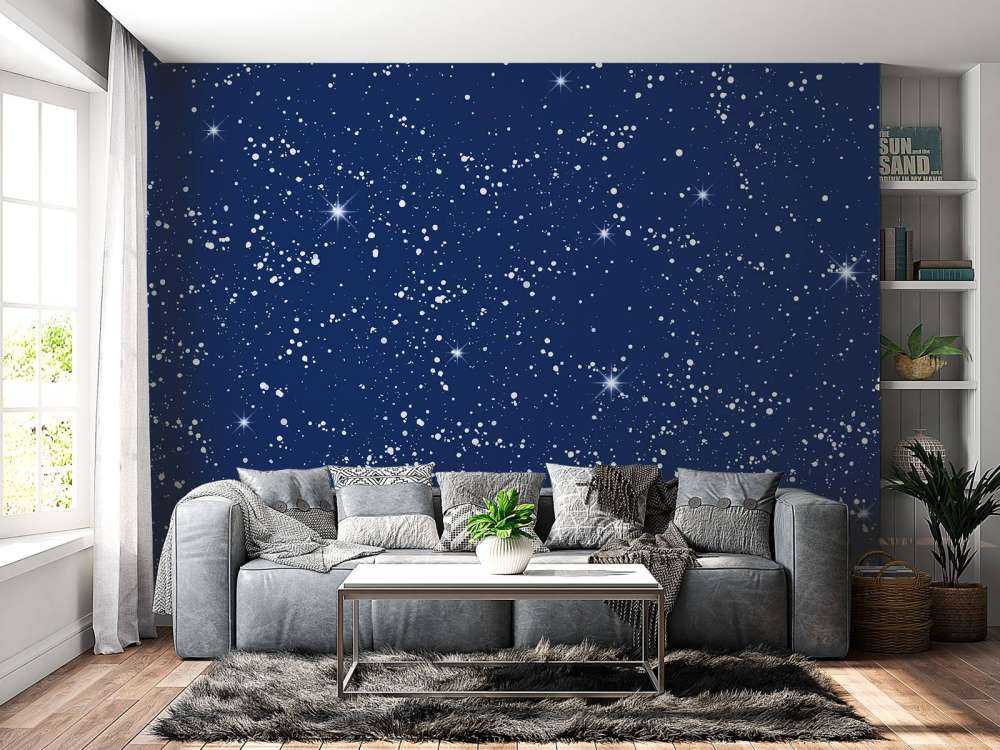 Nuit étoilée scintillante en bleu