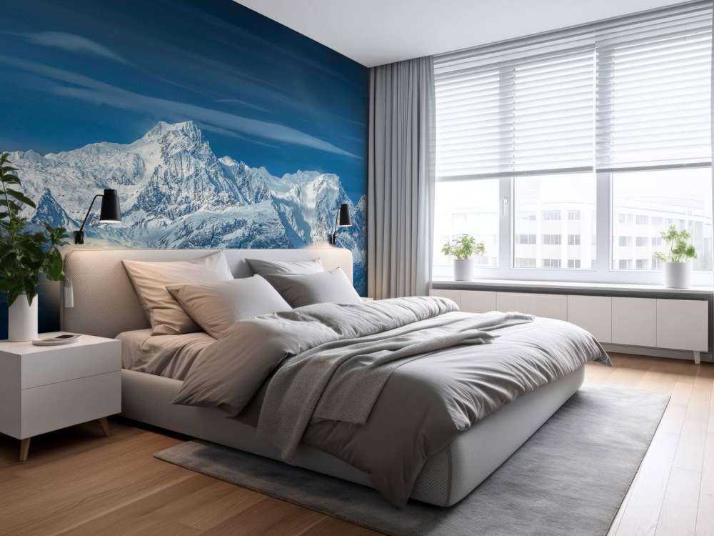 Lumière d'hiver sur les sommets alpins.