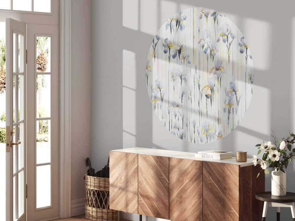 Iris et rayures bleu sans couture