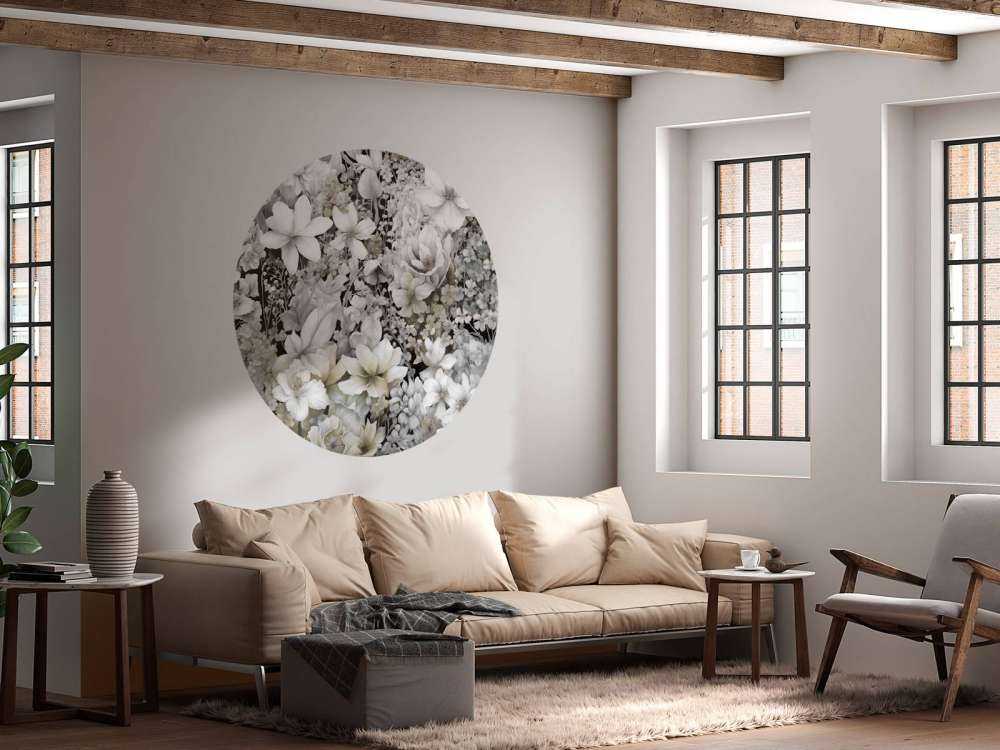 Festival de fleurs sans couture - gris