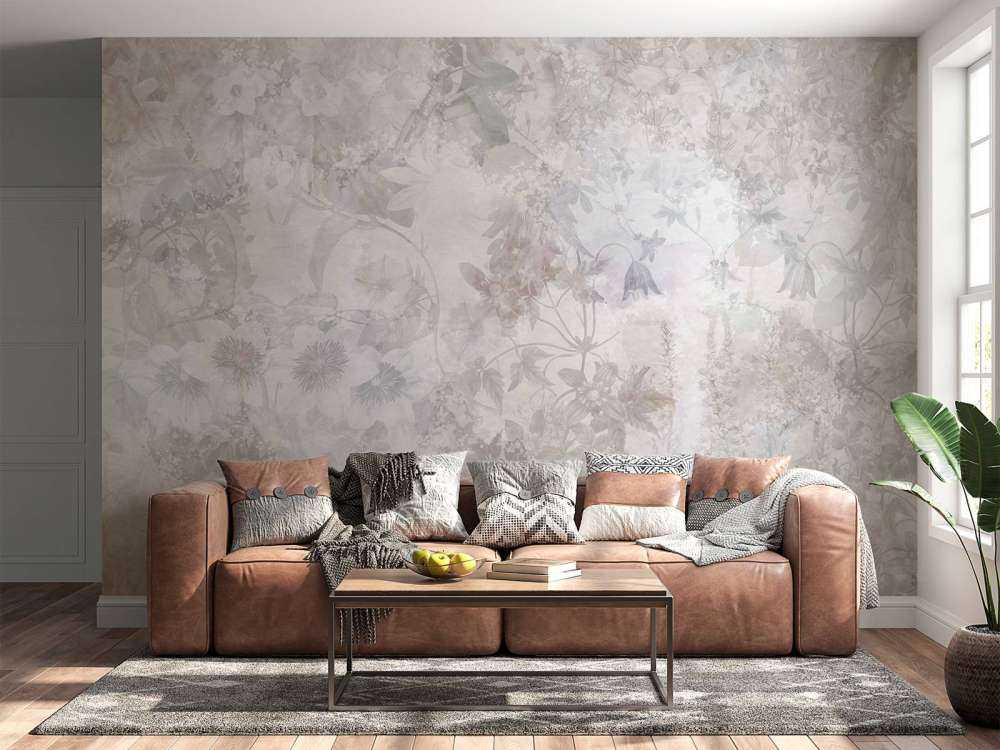Jardin aquarelle taupe