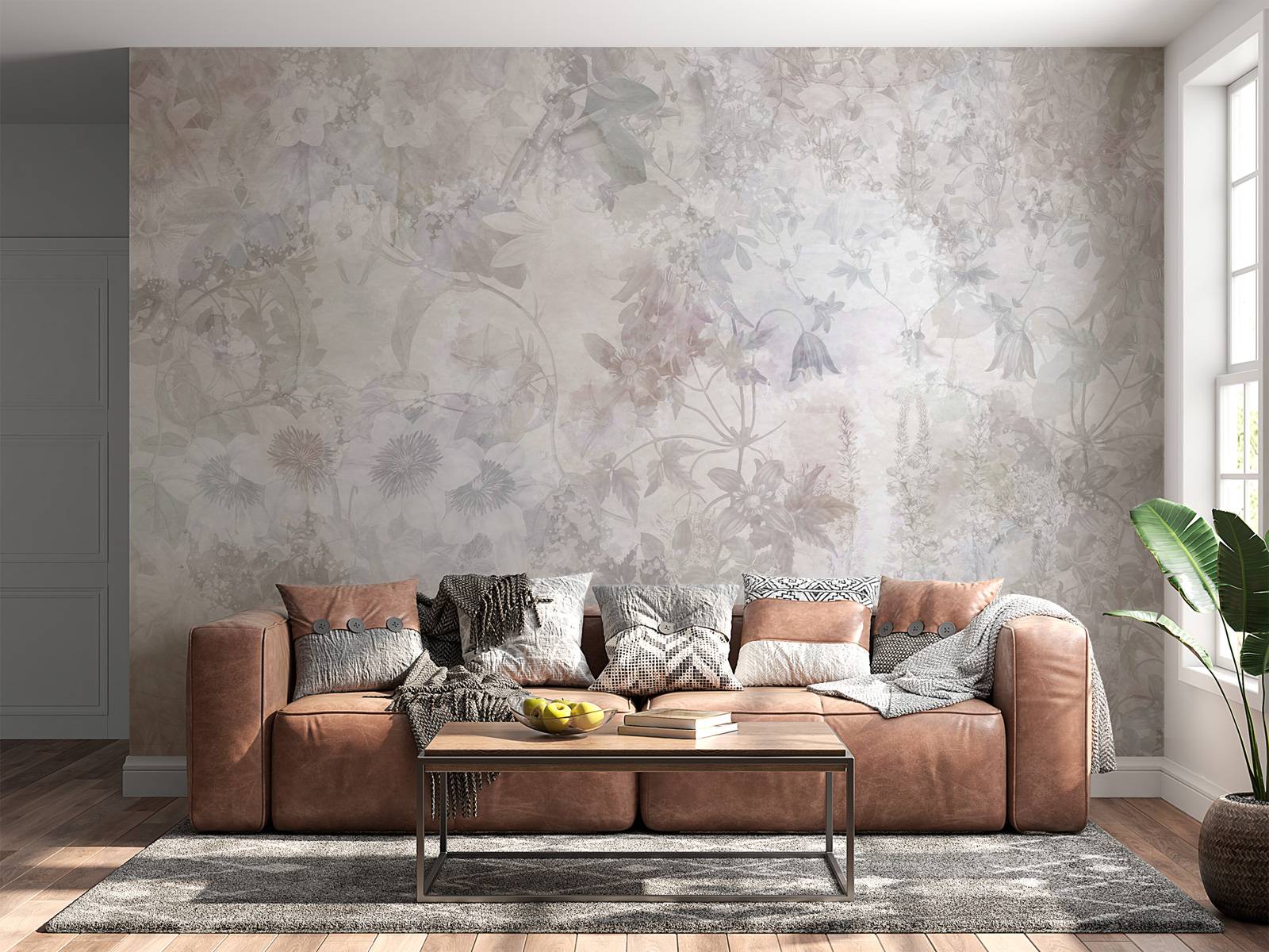 Jardin aquarelle taupe