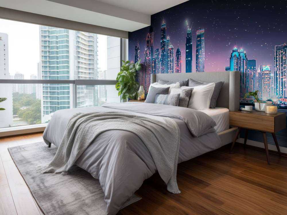 Lumière nocturne au-dessus de la ligne d'horizon