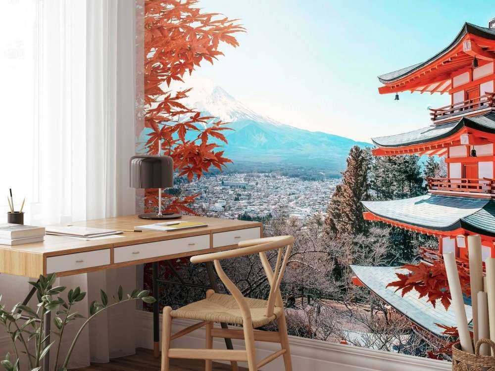 Moment d'automne près de la pagode japonaise