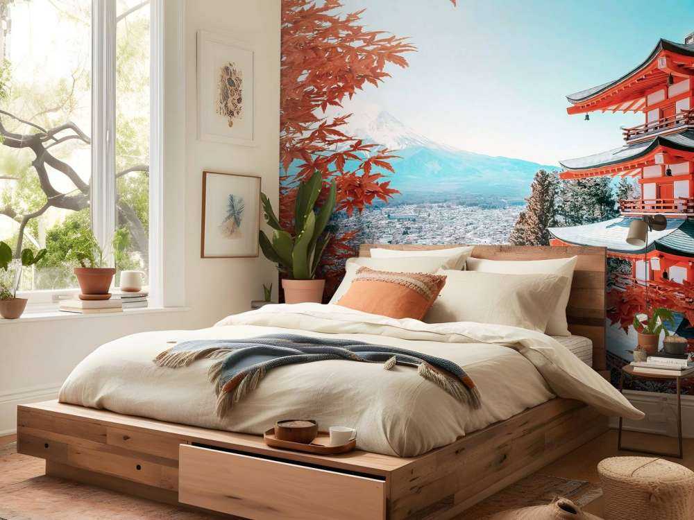 Moment d'automne près de la pagode japonaise