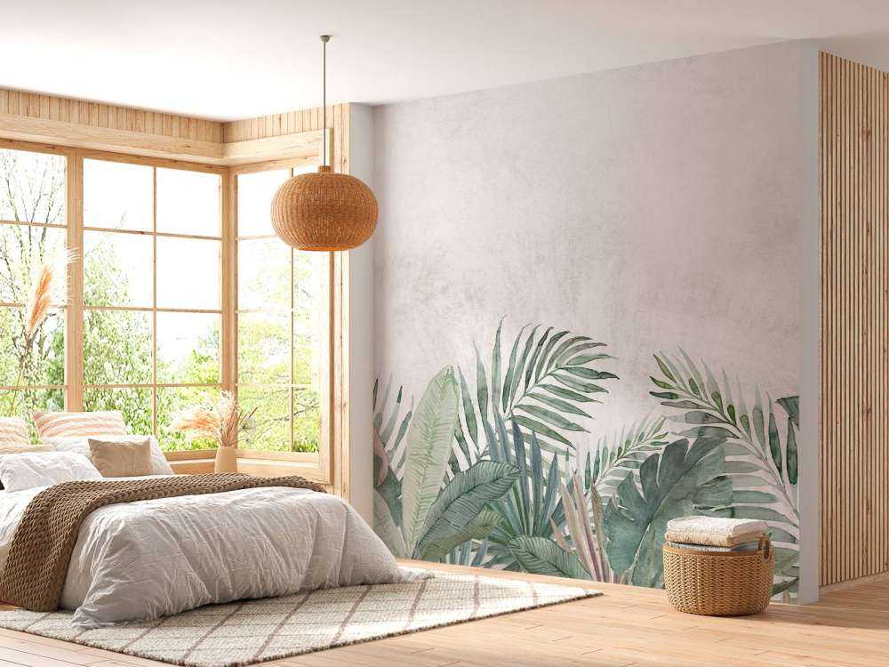 Feuillage tropical en aquarelle