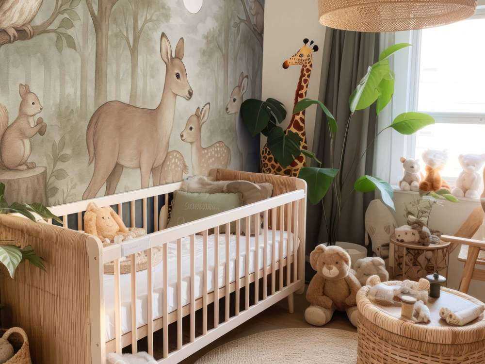 Animaux de la forêt au clair de lune.