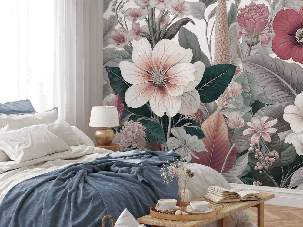 Fleurs artistiques dans des tons terreux doux