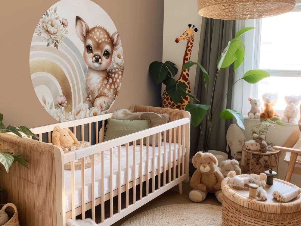 Cher petit cerf et arc-en-ciel doré