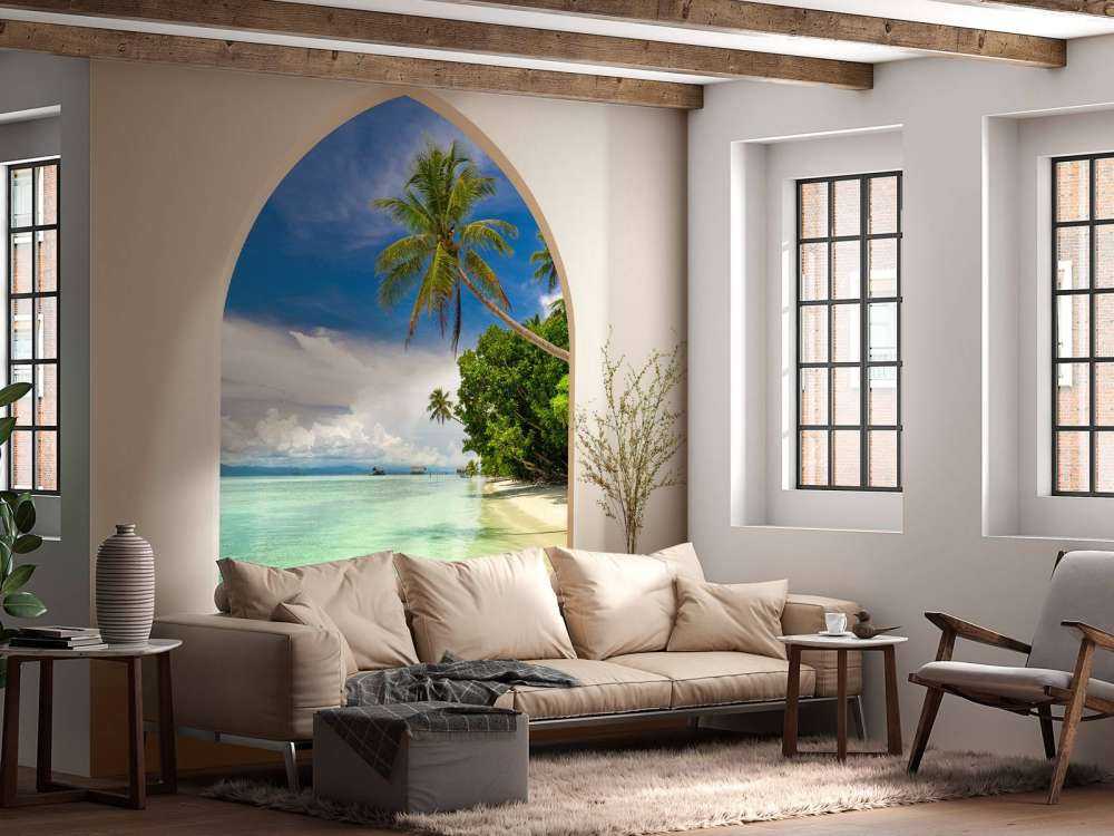 Île tropicale avec des palmiers