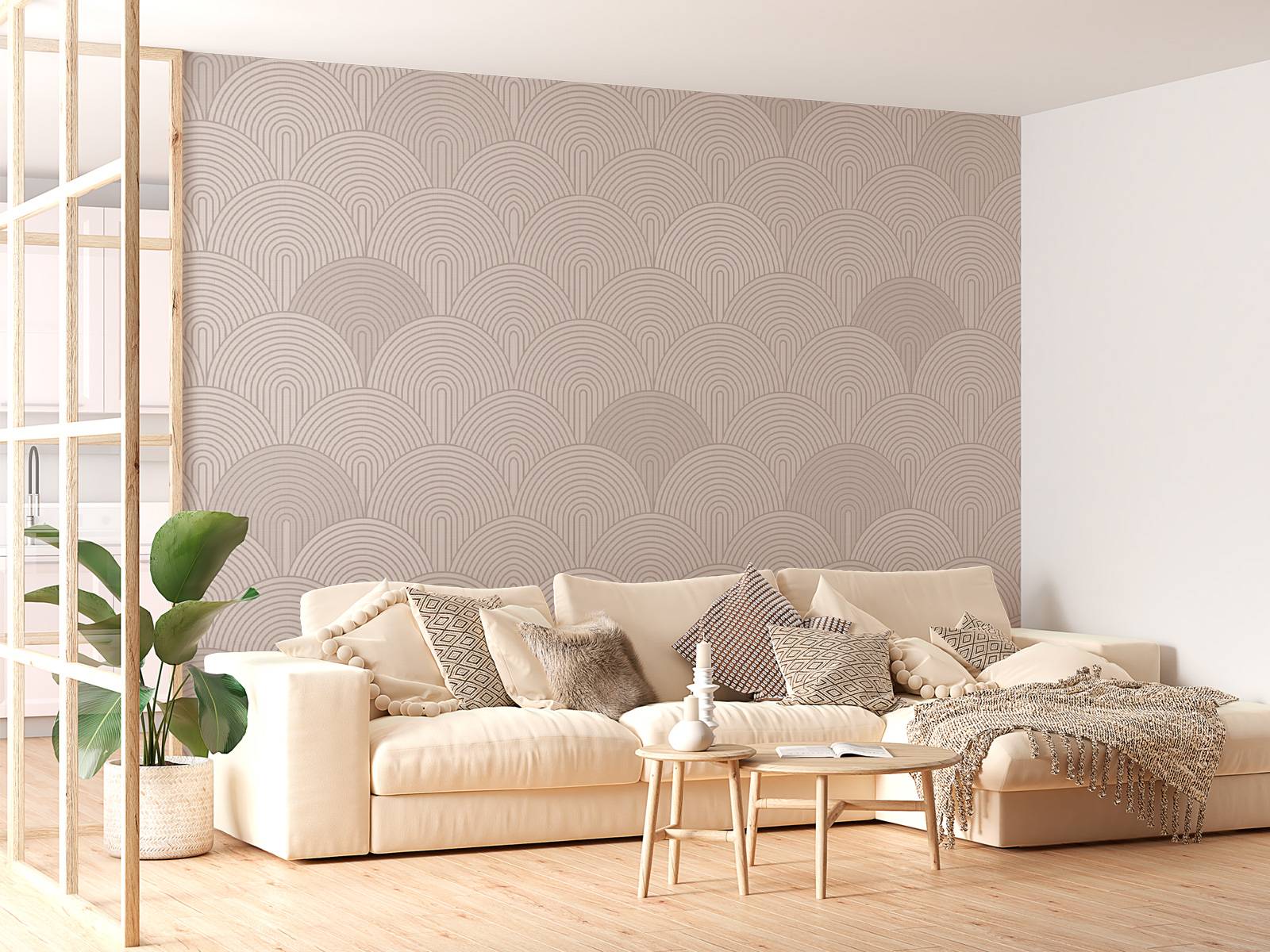 Arches et courbes Boho - beige neutre