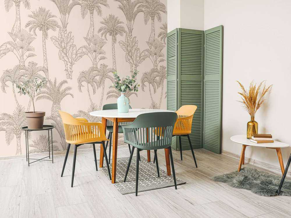 Jungle art linéaire beige