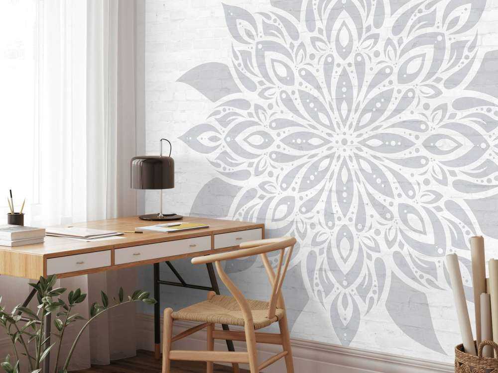 Fleur Mandala gris doux
