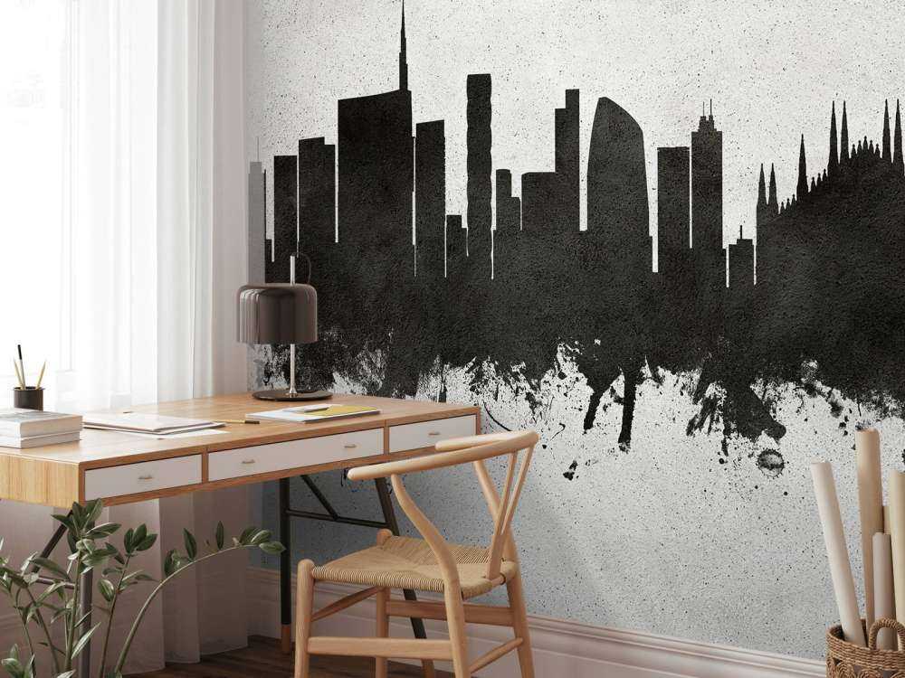 Aquarelle skyline, Milan