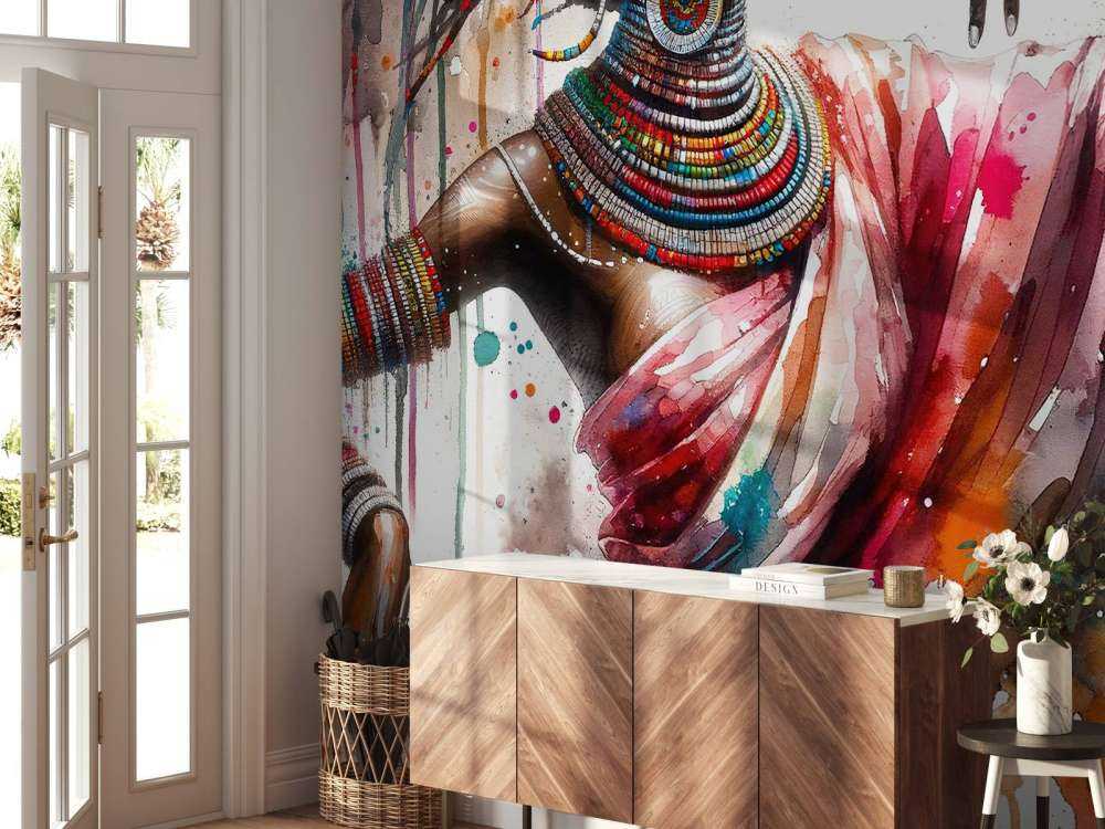 Danseur africain à l'aquarelle