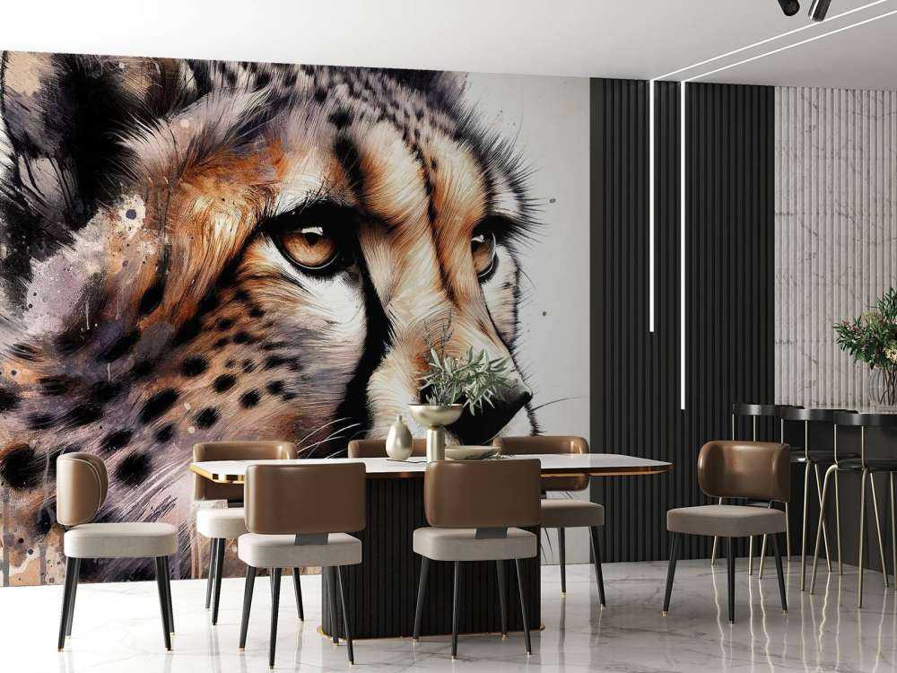 Guépard à l'aquarelle