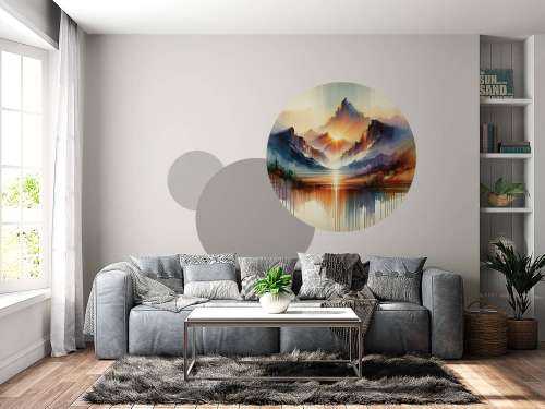 Paysage de montagnes abstraites à l'aquarelle