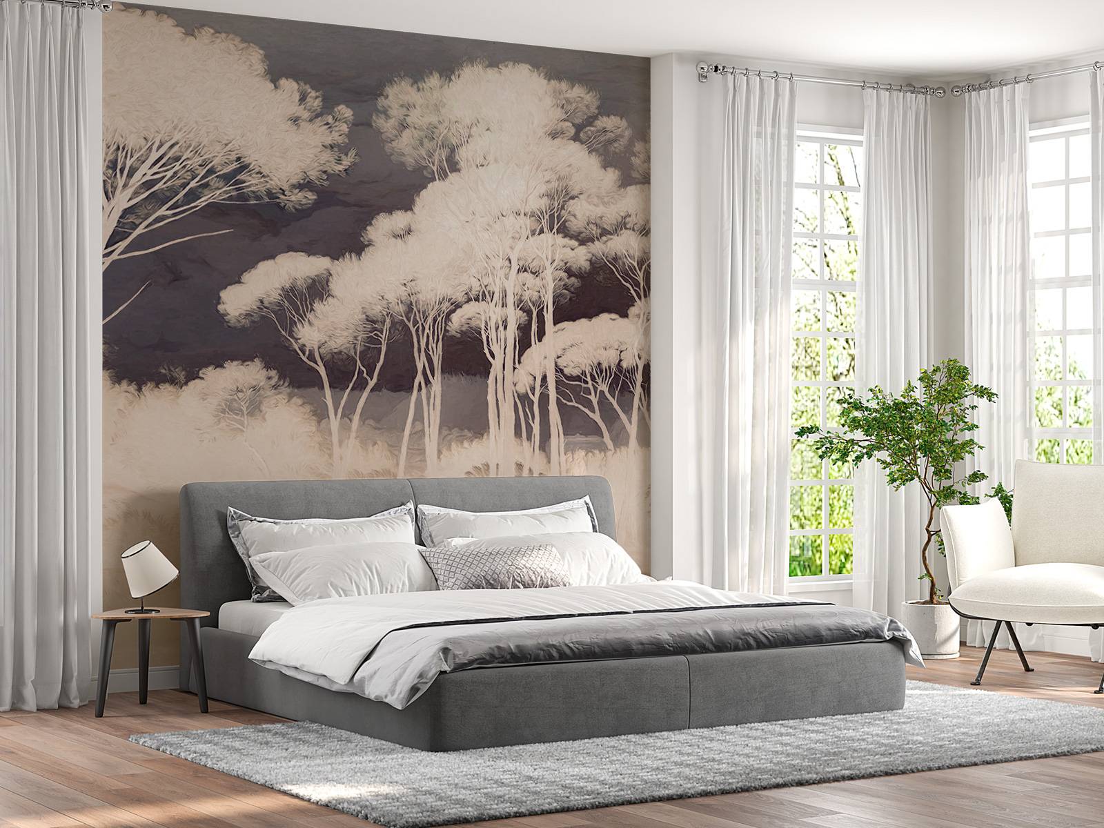 Papier Peint 3D Forest Meadow N2064 – Autocollant Adhésif, Amovible, Coloré