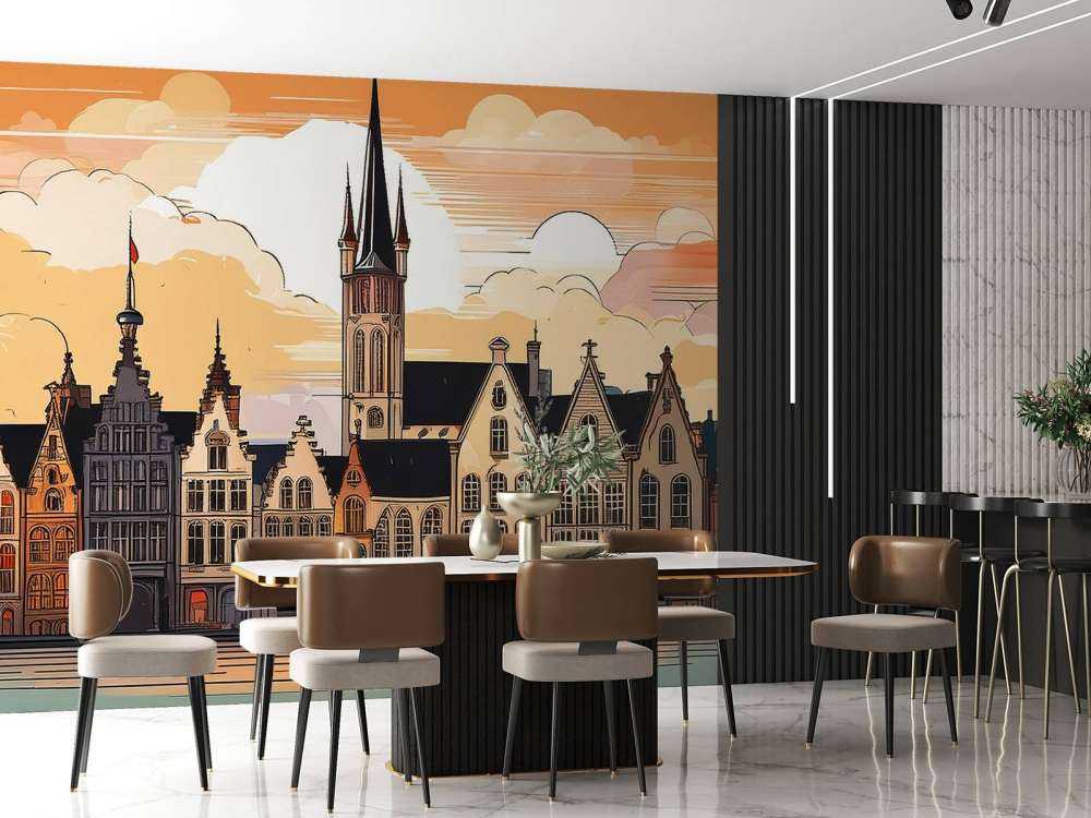 Illustration vintage de Gand