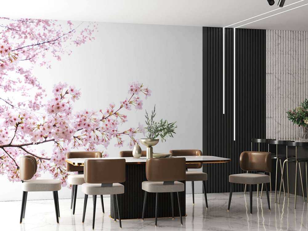 Branches de fleurs roses