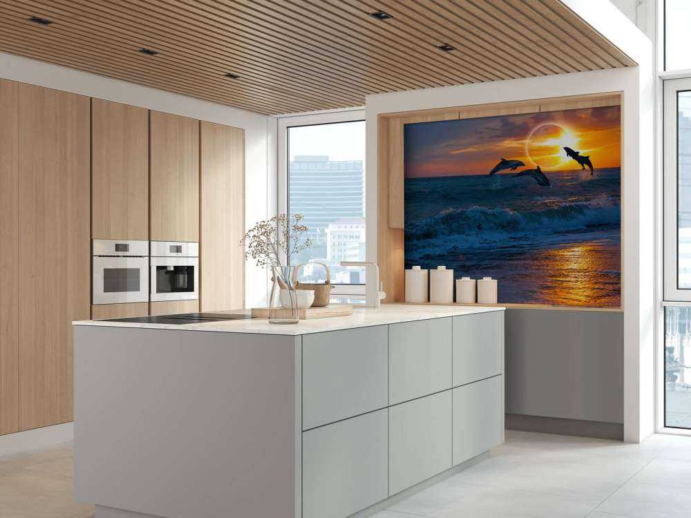 Dauphins au coucher du soleil