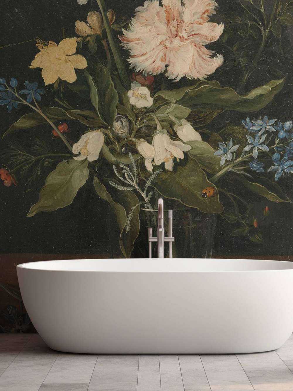 Nature morte aux fleurs dans un verre