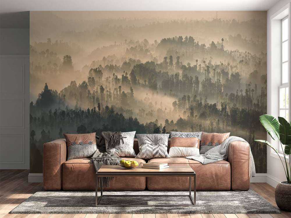 Montagnes brumeuses en Indonésie