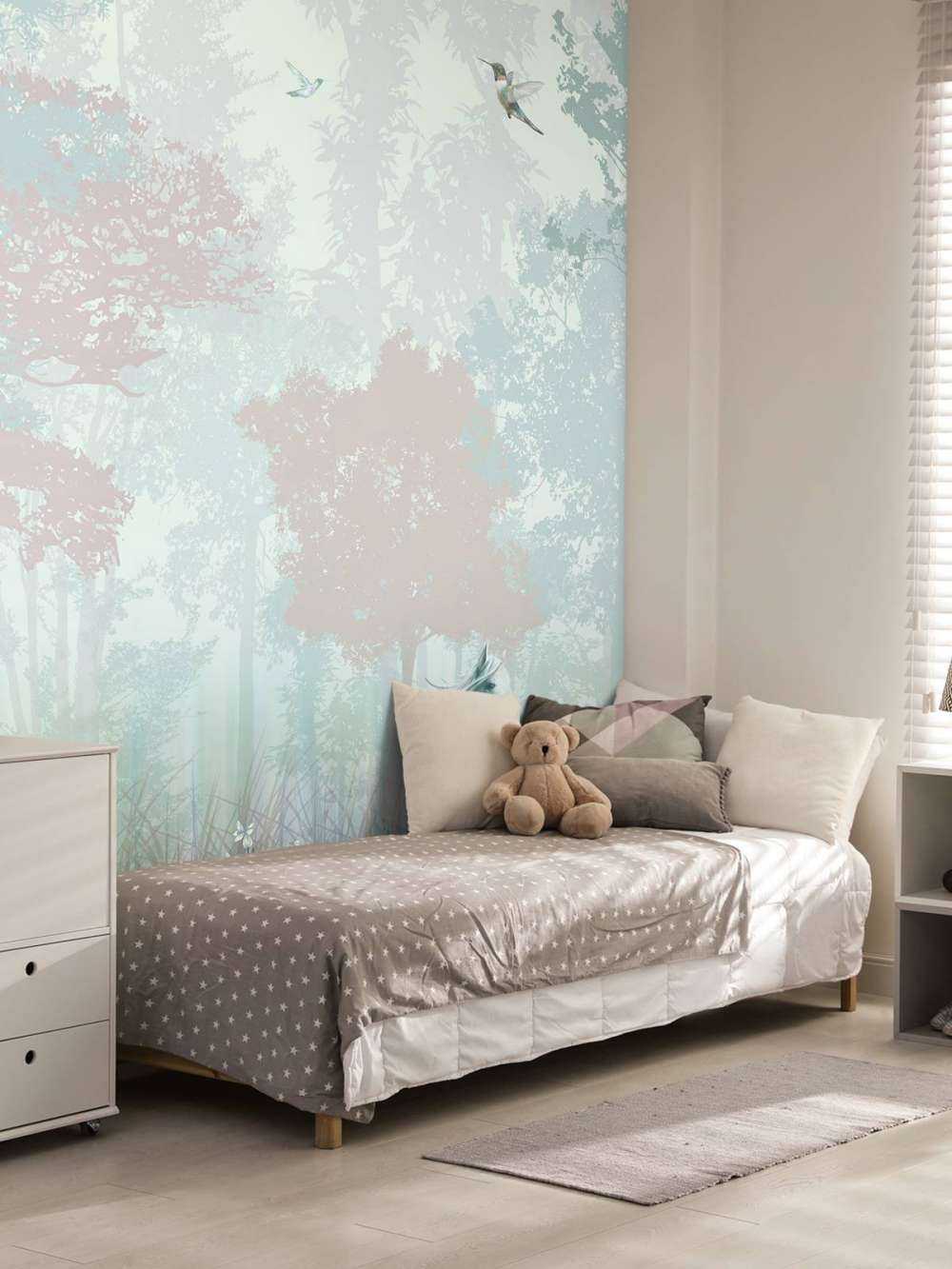 Forêt bleue et rose