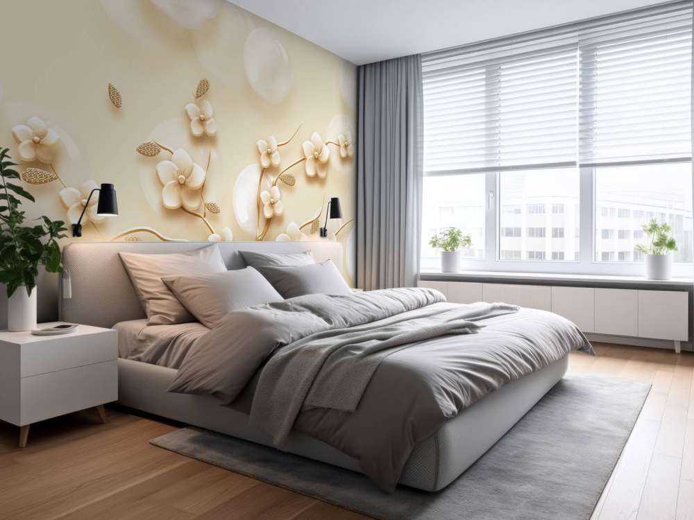 Branche dorée avec des fleurs