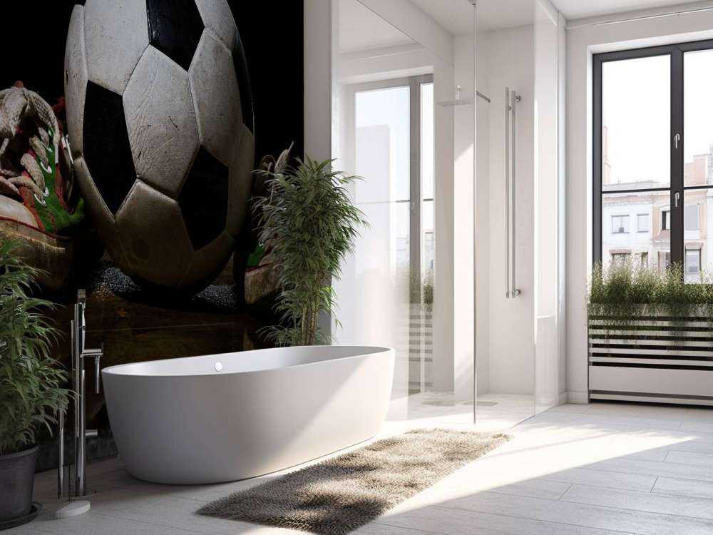 Football entre deux baskets