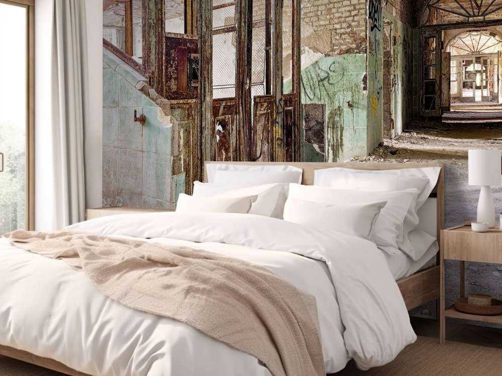 Cage d'escalier dans un bâtiment abandonné