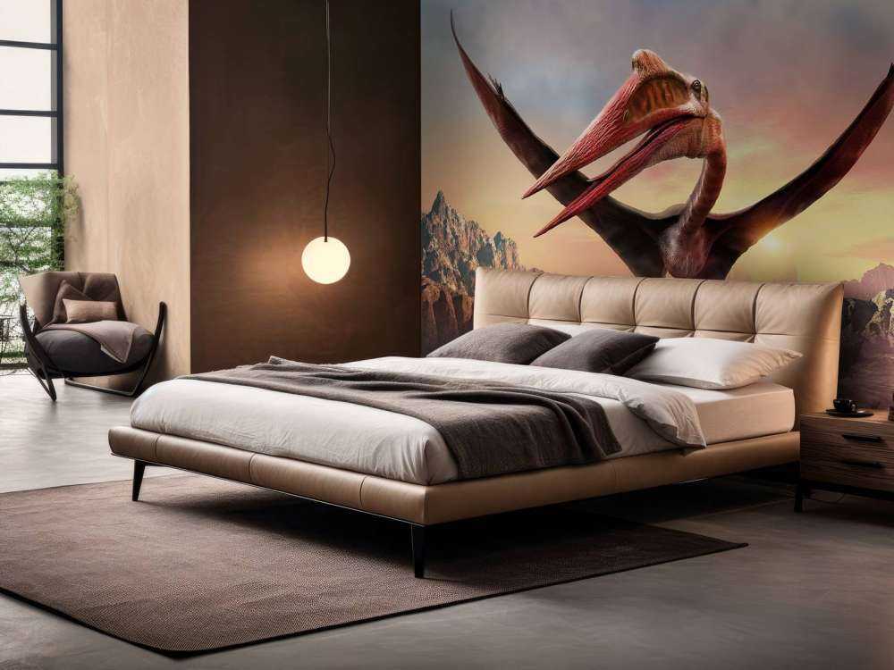 Quetzalcoatlus volant au-dessus des montagnes