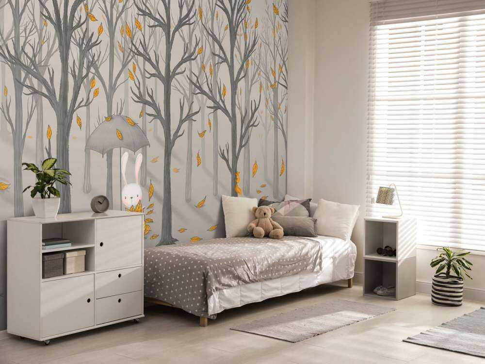 Lapin sous les feuilles