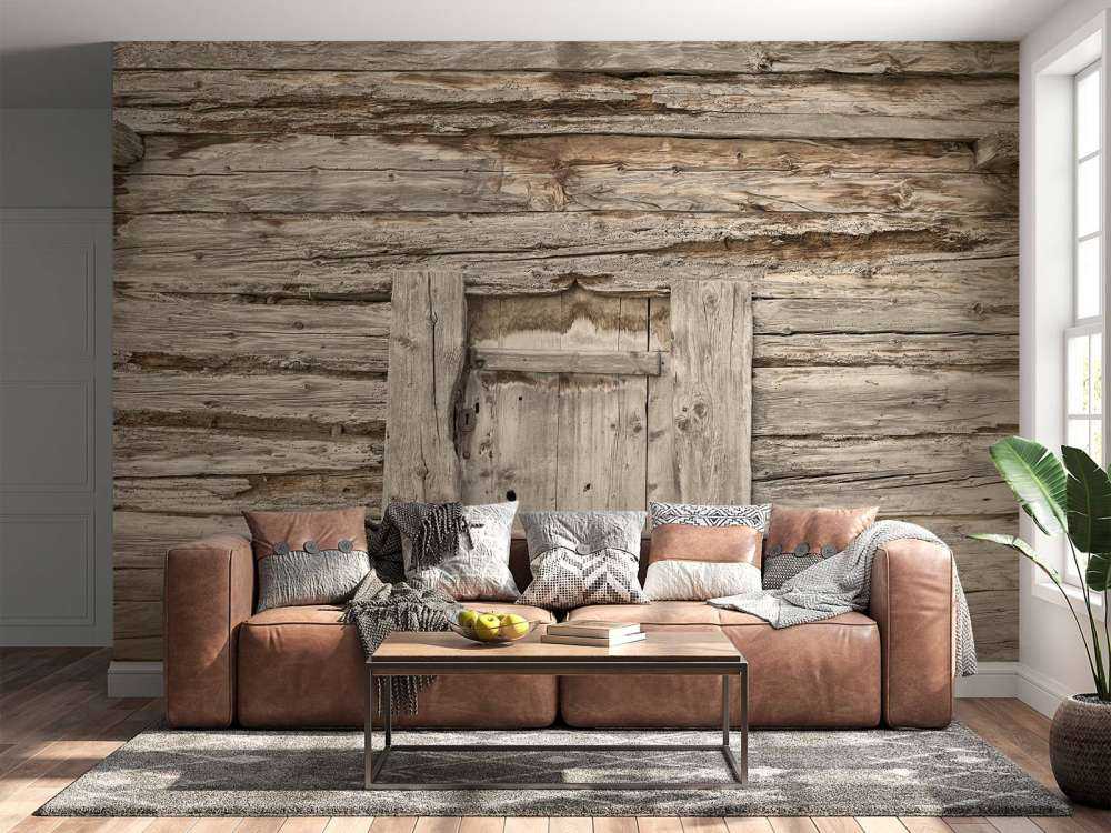 Étagères beiges avec porte