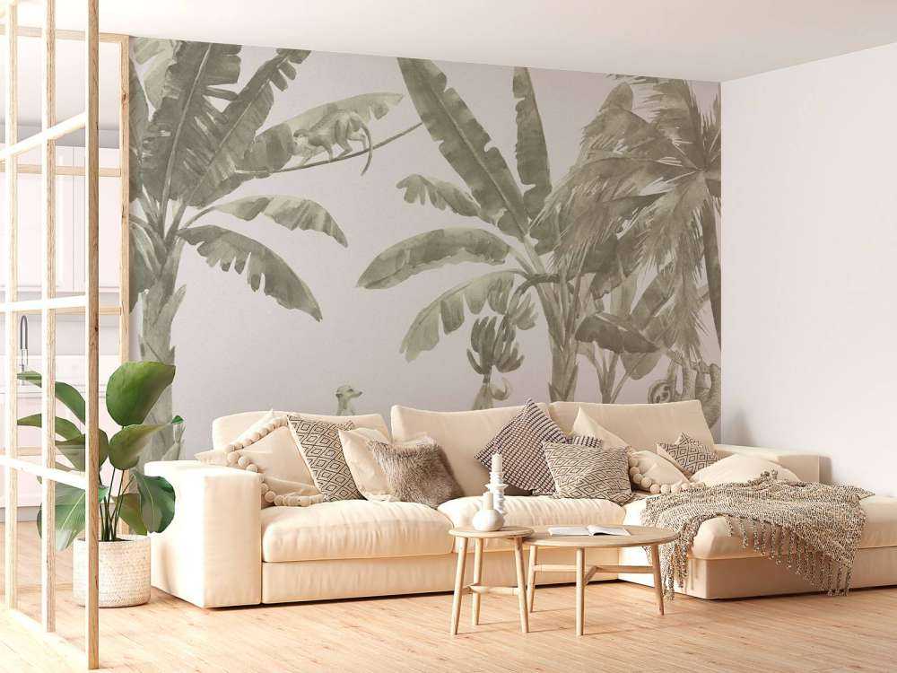 Petits animaux de la jungle en vert d'eau