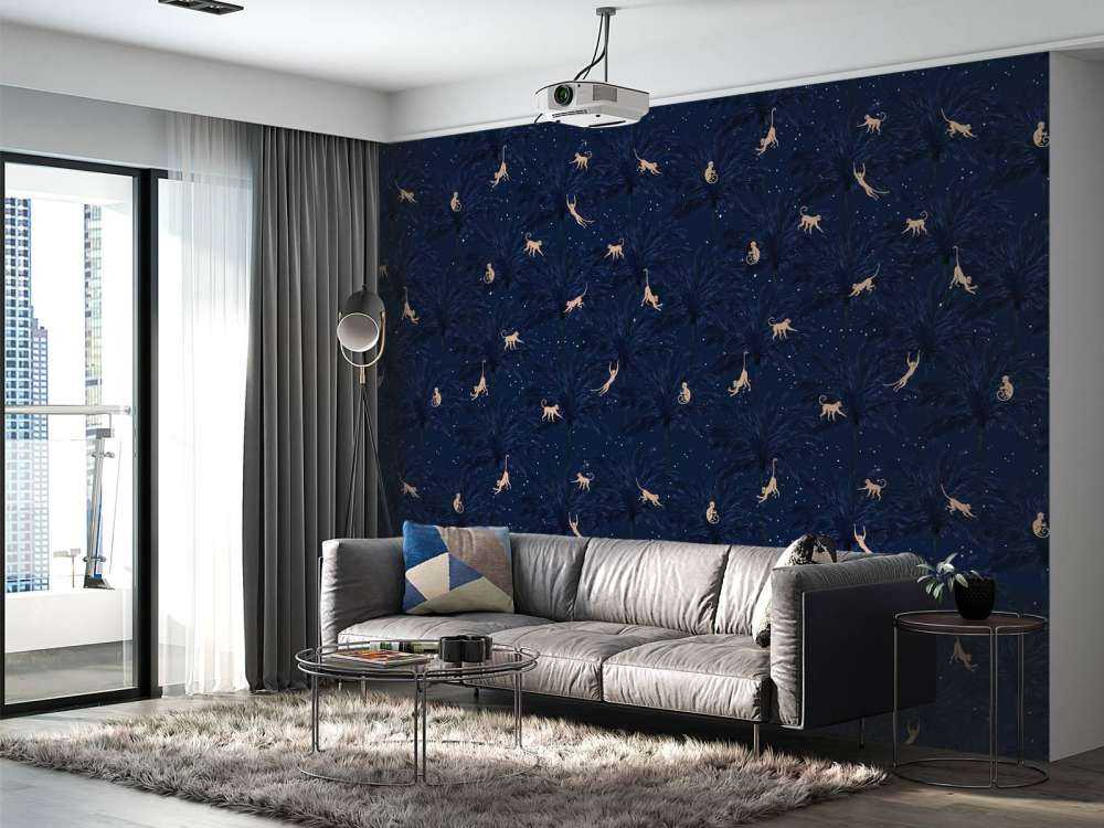 Singes tropicaux - bleu