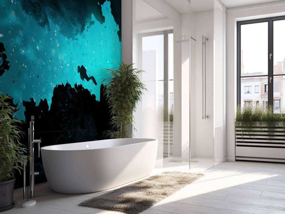 Grotte étroite avec plongeur